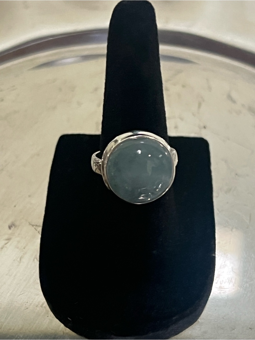 925 Sterling Silver Aquamarine Ring - Picture 4 of 5